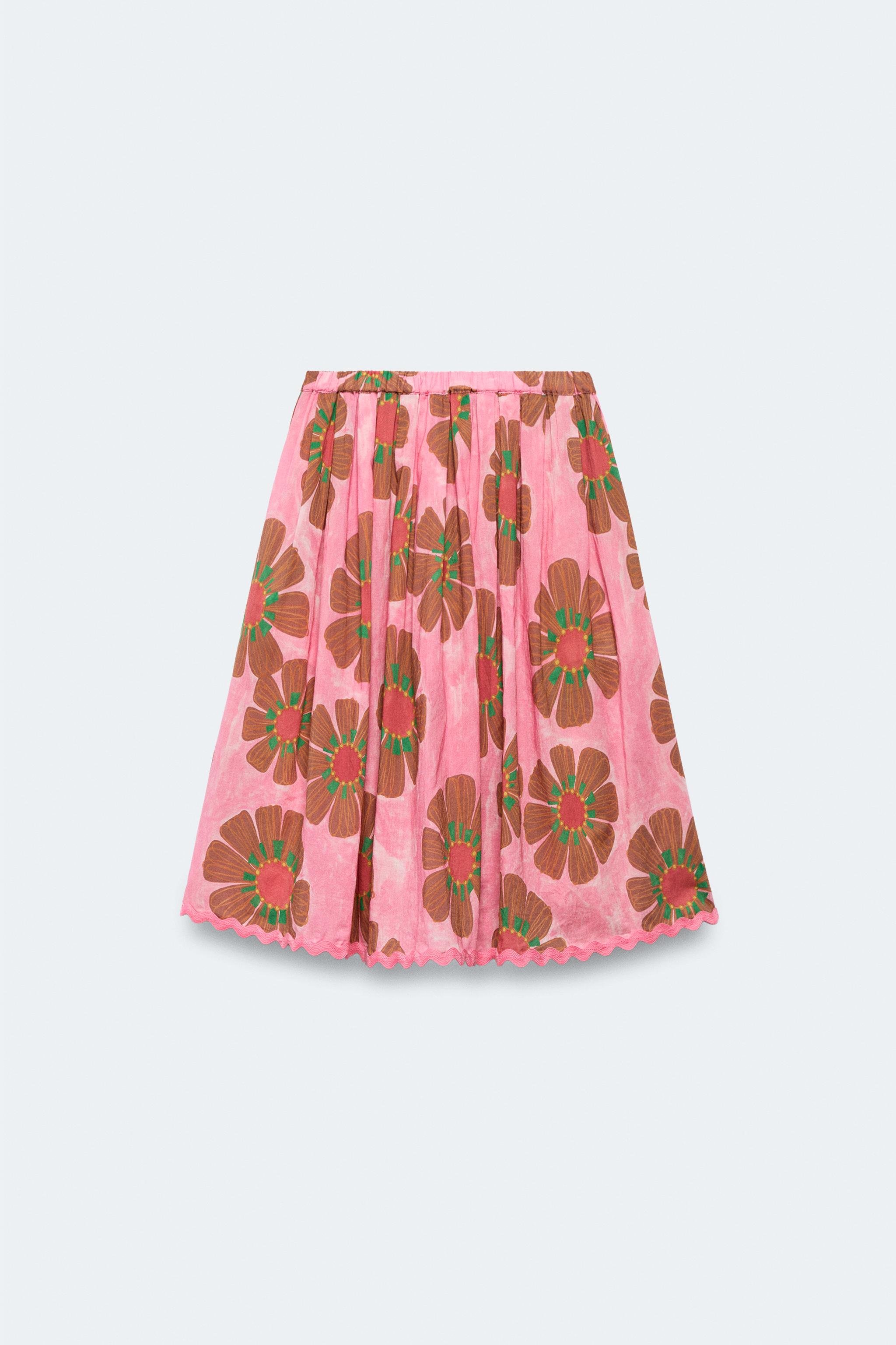6-14 YEARS/ LIMITED EDITION FLORAL PRINT MIDI SKIRT
